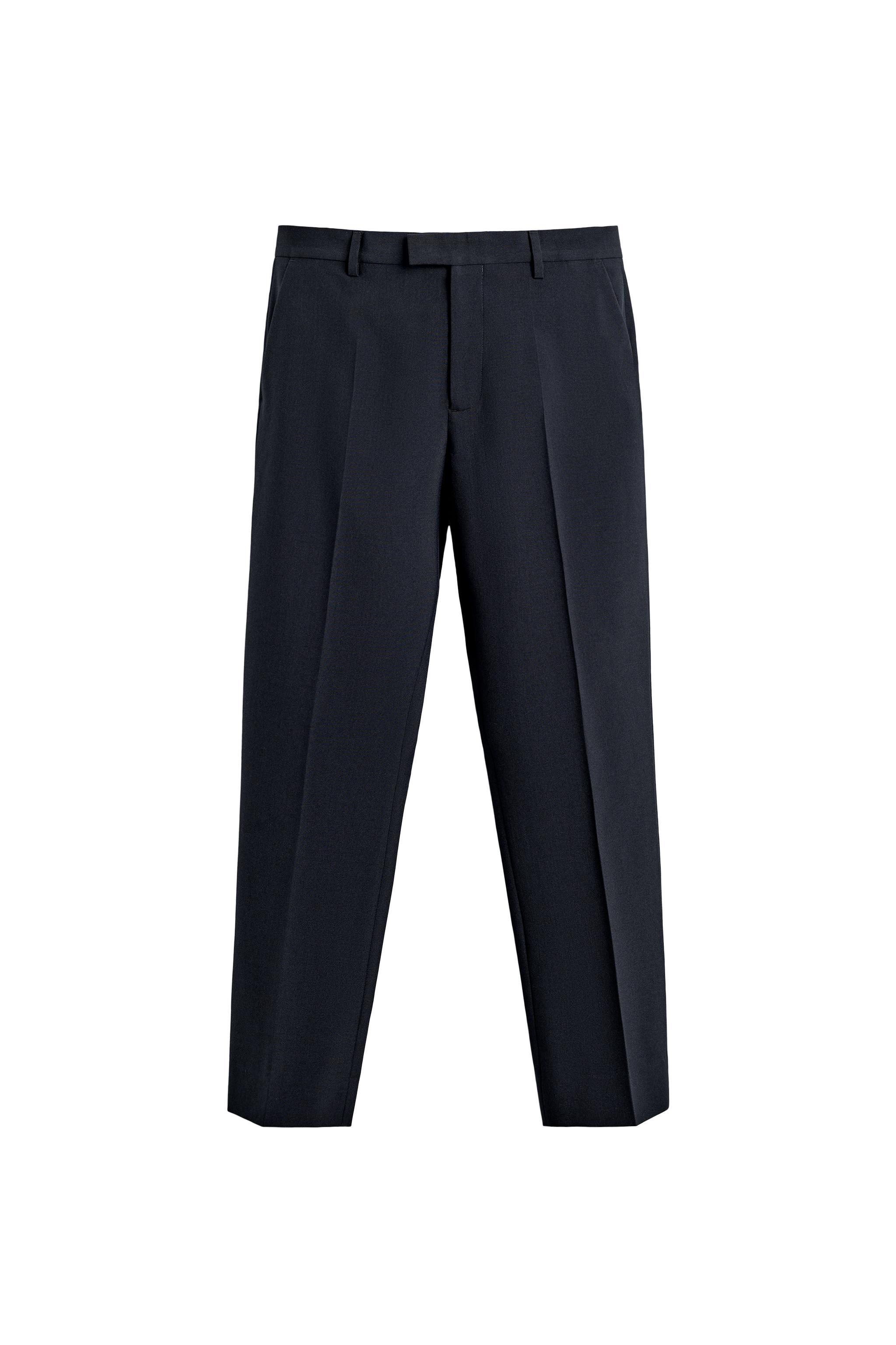 WOOL BLEND STRAIGHT FIT SUIT PANTS